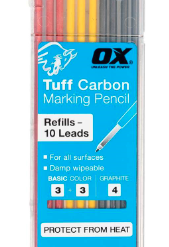 OX Tuff Carbon Refills Basic Colour & Graphite Lead - 10 Pack
