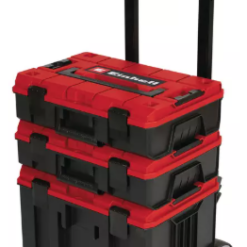 Systeemkoffer E-Case Tower - 1x E-Case S met Foam-binnenzijde - 1x E-Case S met kunststof vakverdelersset - 1x E-Case L met inzetbak voor handgereedschap