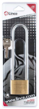 PP LINCE Hangslot – messing, lange beugel, 150 mm – 50 mm